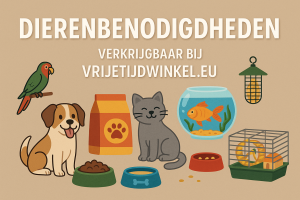 Dierenbenodigdheden nu verkrijgbaar bij Vrijetijdwinkel.eu