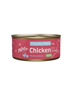 Prins Chunky Paté Kip & Kalkoen – 24 x 70 g Kattenvoer