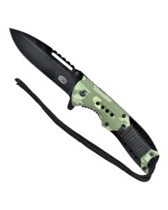 SCK Spring Assisted Foldable Pocket Knife Green Camo