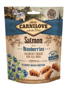 Carnilove Crunchy Snack Zalm & Blauwe Bes – 200 g | Graanvrije Hondensnack voor een Gezonde Huid en Glanzende Vacht