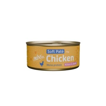 Prins Soft Paté Kitten & Adult Kip – 24 x 70 g Kattenvoer