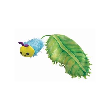 KONG Flingaroo Rups met blad en catnip (25,5 × 8,5 × 3 cm)