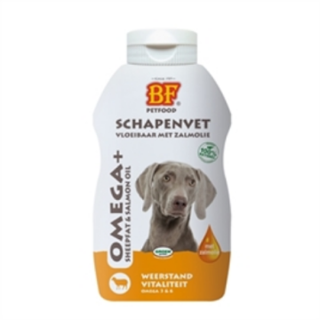 BF Petfood Vloeibaar Schapenvet met Zalmolie – 250 ml | Natuurlijke Voedingssupplement voor Honden en Katten