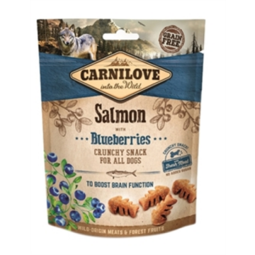 Carnilove Crunchy Snack Zalm & Blauwe Bes – 200 g | Graanvrije Hondensnack voor een Gezonde Huid en Glanzende Vacht